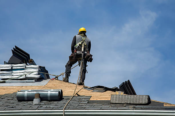 Professional Gutter Installation technician working in New Weston, OH
